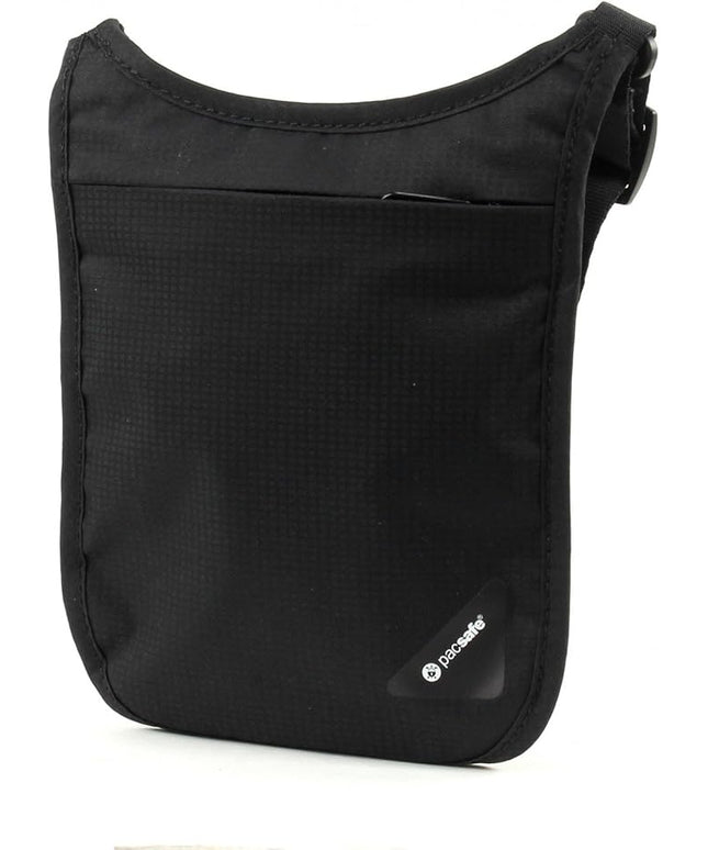 Pacsafe Coversafe V75 Anti-Theft RFID Blocking Passport Holder & Neck Pouch/Wallet - Fits up to Four Passports (or iPhone X) plus Credit Cards, for Women & Men (Black)