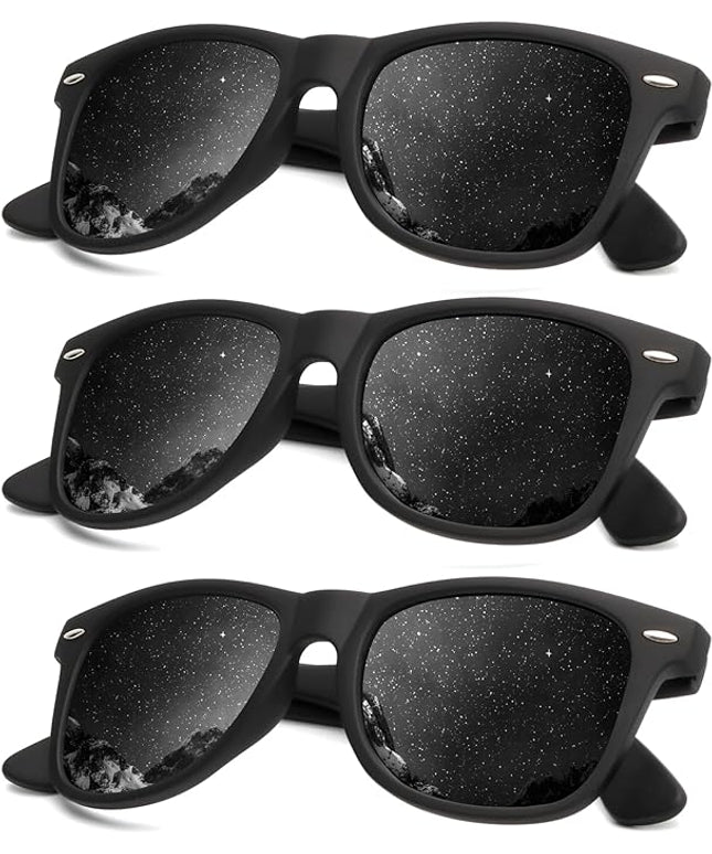 KALIYADI Polarized Sunglasses for Men and Women Matte Finish Sun glasses Color Mirror Lens UV Blocking (3 Pack)