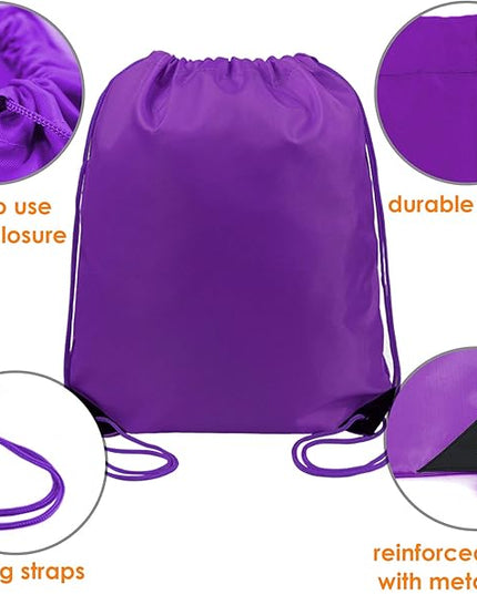 BeeGreen Drawstring Backpack Bags 20,30,50 Packs Reflective String Bags for Gym Sport Trip Cinch Sack DIY for Women Men