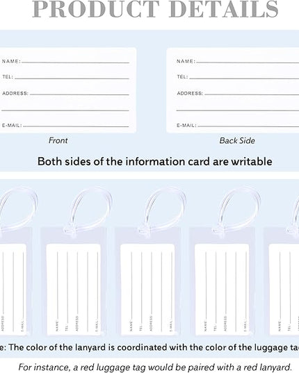 10 Pack Luggage Tags for Suitcases, Airplane Travel Essentials for Flying, International Travel Must Haves, and Luggage Accessories by Sodsay