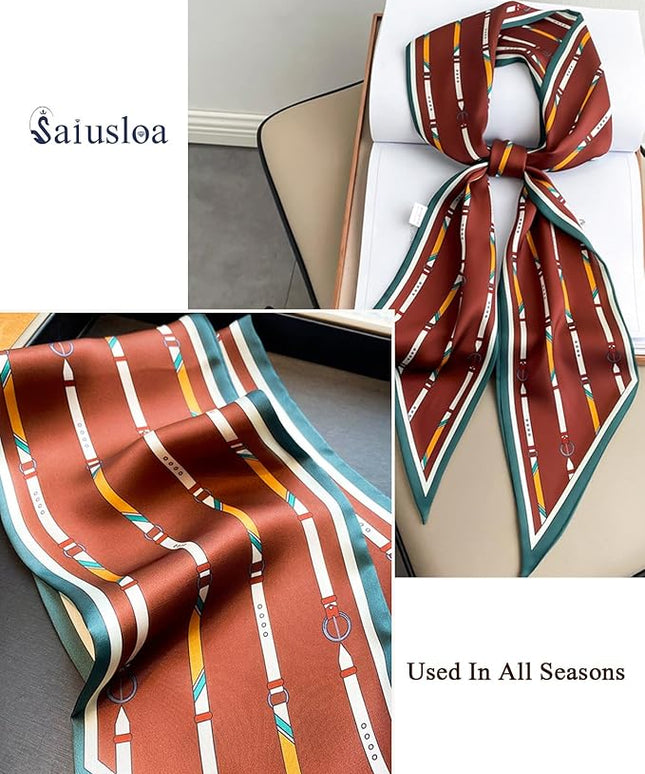Purse Scarf For Handbags Head Scarves For Women's Hair Bags Scarfs Long Skinny Scarves Fashion Silky