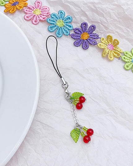 Fashion Beaded Phone Charm Straps Car Keys Hanging Pendants Y2K Bag Decoration Lanyard Purse Accessories Bag Pendant Charm Decoration