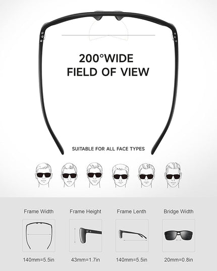 Polarized Sunglasses Men Women, Mens Sunglasses Lightweight UV Sun Glasses for Fishing Driving Golf