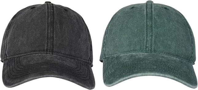 YEANIY Vintage Washed Cotton Plain Baseball Caps Adjustable Unstructured Soft Blank Casual Dad Ball Hats for Men Women