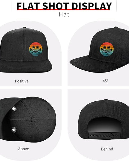 Negi Classic Skull Snapback Hats for Men Unisex Mens Flat Bill Hats Brim Adjustable Baseball Cap Mens Hats Snapback Grill Fisherman