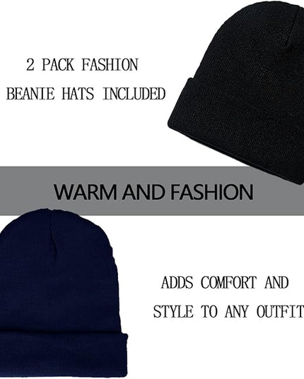 ZOORON 1&2 Pack Beanie for Men Women Slouchy Beanie Hats Winter Knit Caps Soft Ski Hat Unisex