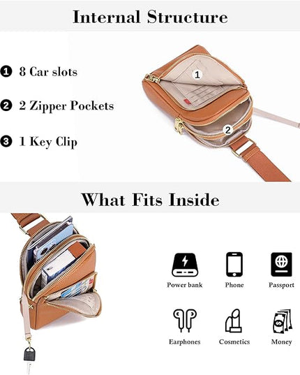INICAT RFID Blocking Sling Bag Anti Theft Crossbody Bags Women Valentine's Day Gifts Travel Purses Vegan Leather