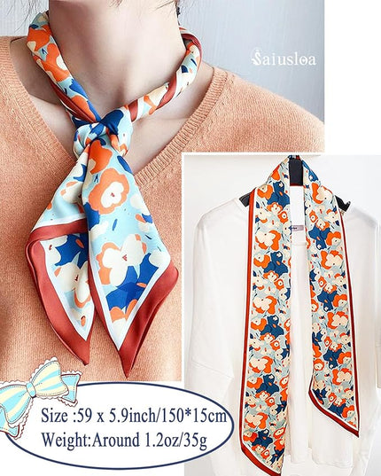 Purse Scarf For Handbags Head Scarves For Women's Hair Bags Scarfs Long Skinny Scarves Fashion Silky