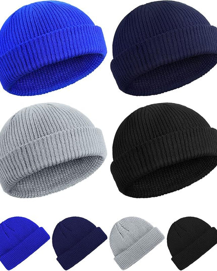 SATINIOR Fisherman Beanie Trawler Beanie Winter Watch Hat Roll up Edge Skullcap Unisex