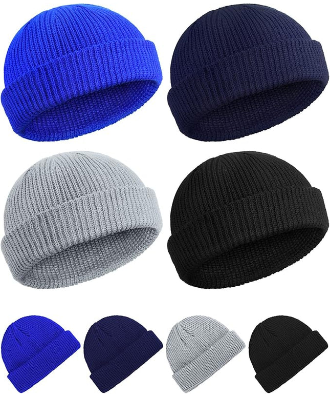 SATINIOR Fisherman Beanie Trawler Beanie Winter Watch Hat Roll up Edge Skullcap Unisex