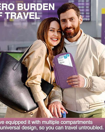 Passport Holder Family, Women Rfid Blocking Passport Wallet, Travel Essentials Premium Wallets, Waterproof Passport Holders Bag for Men Traveling, Travel Document Organizer Credit Cards Case