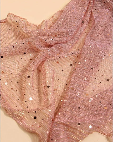 Floerns Women's Sequin Bandana Square Scarf Silk Scarves Mesh Shawl and Wrap for Evening Dresses