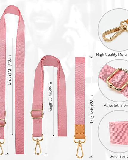 Phone Lanyard,Adjustable Neck Strap Crossbody Nylon Lanyard with Wrist Strap for All Smartphone,Keys,Card Holder and Personal Effects (Solid Pink)