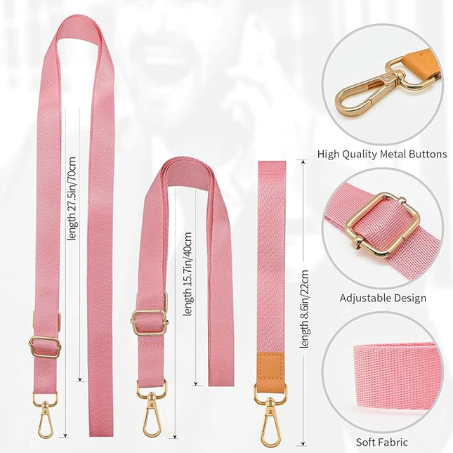 Phone Lanyard,Adjustable Neck Strap Crossbody Nylon Lanyard with Wrist Strap for All Smartphone,Keys,Card Holder and Personal Effects (Solid Pink)