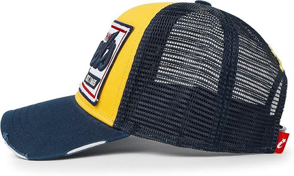 ililily Premium Howels Embroidery Vintage Baseball Cap Distressed Trucker Hat