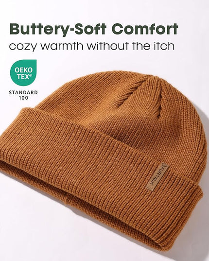 FURTALK Fisherman Beanie for Men Women 2 Styles Cuffless or Cuffed Knitted Unisex Winter Hat Outdoor All-Day Warmth