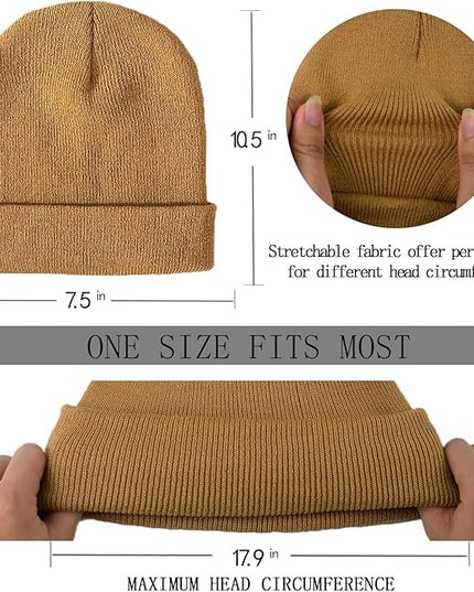 ZOORON 1&2 Pack Beanie for Men Women Slouchy Beanie Hats Winter Knit Caps Soft Ski Hat Unisex