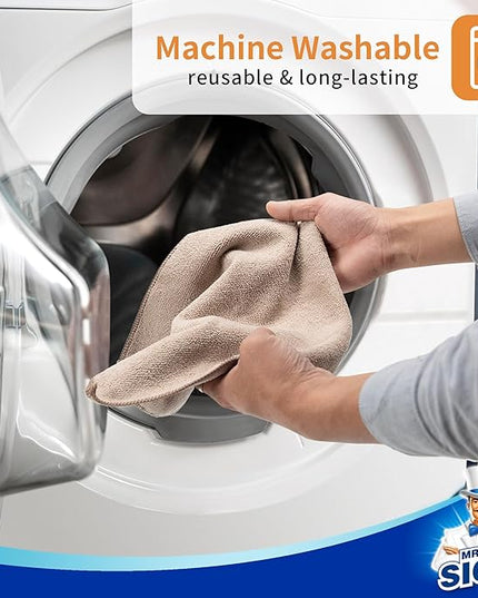 MR.SIGA Microfiber Cleaning Cloths, All-Purpose Surface Microfiber Towels, Streak Free Cleaning Rags, Pack of 12, Wheat, Size 32 x 32 cm(12.6 x 12.6 inch)