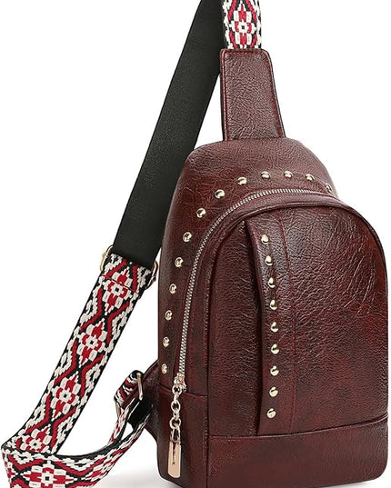 FALAN MULE Crossbody Bags for Women Trendy Leather Sling Chest Bag Fanny Packs for Women