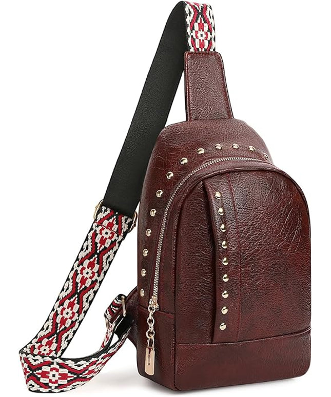 FALAN MULE Crossbody Bags for Women Trendy Leather Sling Chest Bag Fanny Packs for Women