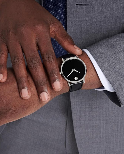 Movado Museum Classic Men's Watch - Swiss Quartz Movement, Calfskin Strap - 3 ATM Water Resistance - Classic, Luxury Fashion Timepiece for Him - 40mm