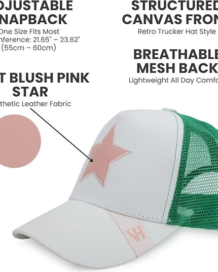 VINTAGE HAVANA Trucker Hats Women | Mesh Adjustable Snapback Hat | Men & Women Cute Trendy Fashion Baseball Cap