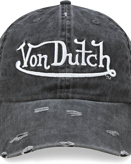 Von Dutch Men & Womens Baseball Caps - Breathable Adjustable Snapback Soft Cotton Canvas Curved Brim Vintage Hat