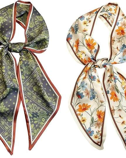 Womens Silk Scarf - Large Size 59 Inch Head Hair Neck Scarves Purse Bag Scarfs For Handbags Satin Fashion