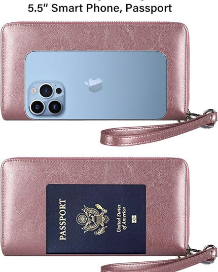 Lavemi Small Compact Women Wallet RFID Blocking Genuine Leather Bifold Purse with ID Windows