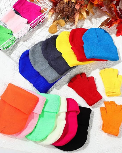 48 Pcs Bulk Winter Knit Beanies Gloves Men Women Warm Beanie Touchscreen Gloves Set Cozy Winter Accessories