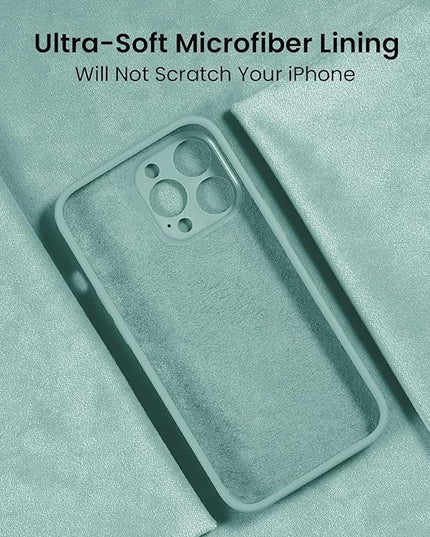 FireNova Designed for iPhone 14 Pro Max Case, Silicone Upgraded [Camera Protection] Case with [2 Screen Protectors], Soft Anti-Scratch Microfiber Lining Inside, 6.7 inch, Mint Green