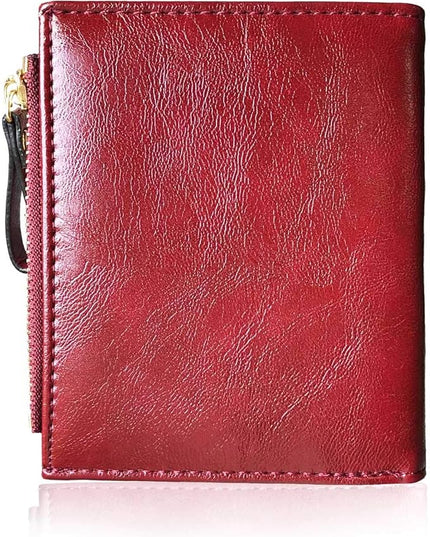 AOXONEL Girls Wallet Small Bifold Womens Wallets Rfid,Compact Female Cute Mini Zipper Coin Card Purse for Teen Girl Kids (Red)