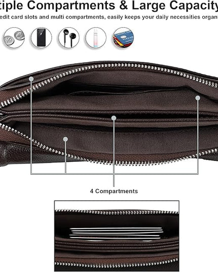 befen Genuine Leather Small Crossbody Bags for Women Cell Phone Bag Cross Body Purses,Silver Zipper