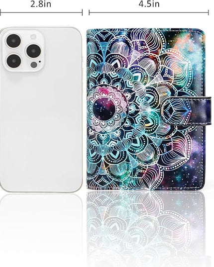 Passport Holder for Travel Essentials, RFID Blocking Passport Wallet Cover with Magnetic Closure, Passport Book Holders for Women and Men (Mandala in the Galaxy)