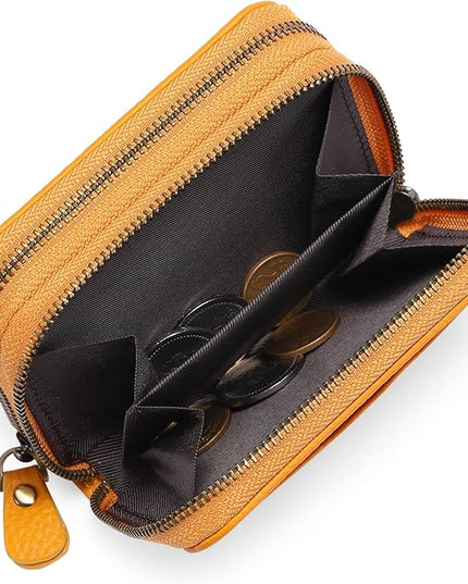 GOIACII Small Genuine Leather Wallet for Women, RFID Blocking Credit Card Holder Wallet