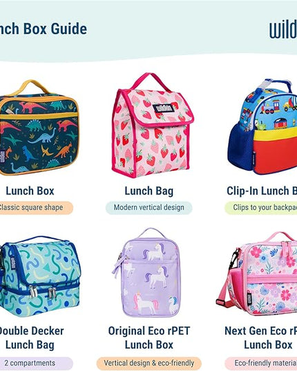 Wildkin ECO rPET Insulated Original Lunch Bag – Durable, Stylish, Ideal for School & Travel - Rainbow Hearts