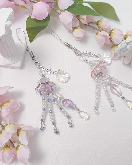 1-4PCS Cute Phone Charms Aesthetic Y2K Cell Phone Charms Strap Strawberry Butterfly Star PhoneCharm Y2K Accessories for Bag Keychain Airpods Camera Pendants Decor