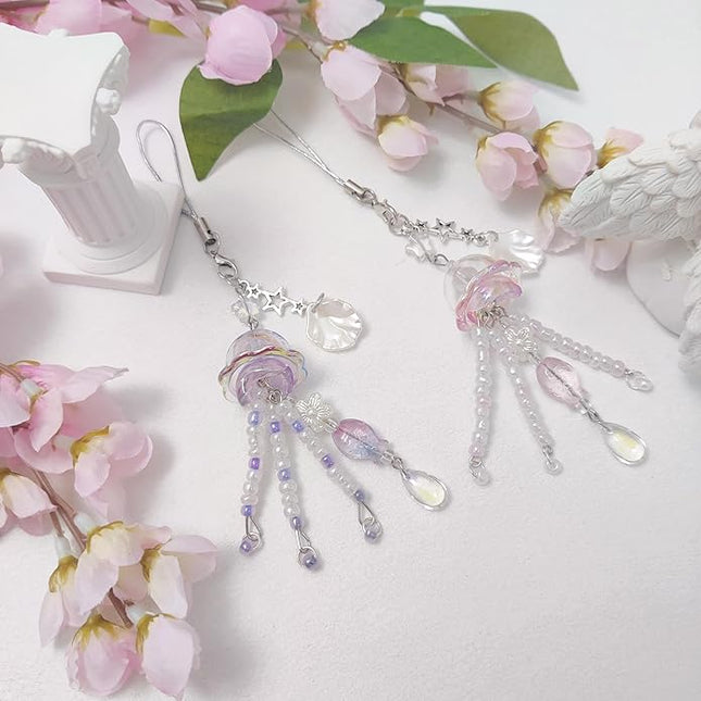 1-4PCS Cute Phone Charms Aesthetic Y2K Cell Phone Charms Strap Strawberry Butterfly Star PhoneCharm Y2K Accessories for Bag Keychain Airpods Camera Pendants Decor
