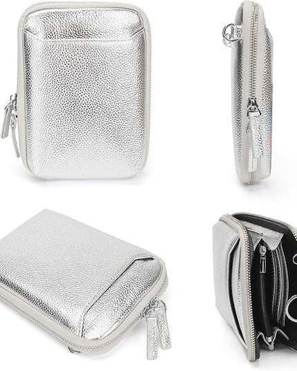 befen Genuine Leather Crossbody Cell Phone Purse for Women, Small Zip Around RFID Blocking Crossbody Wallet Bags