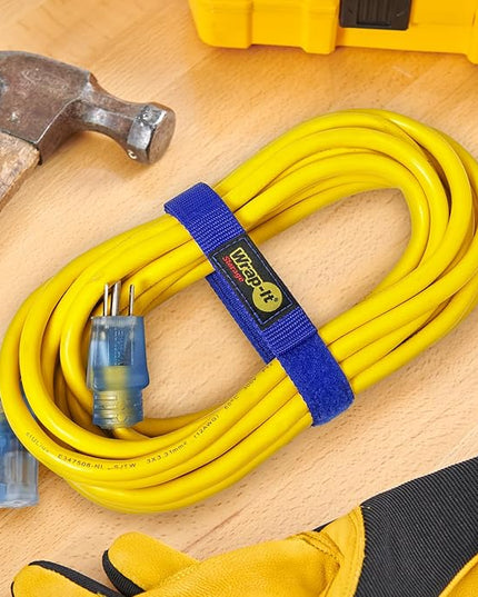 Quick-Straps by Wrap-It Storage - 18" (8-Pack) Blue - Hook and Loop Hose and Cable Organizers