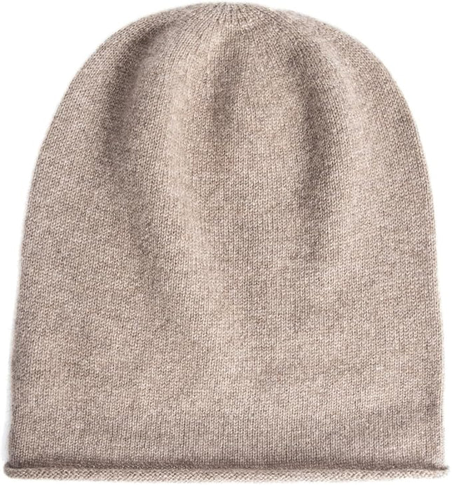 Villand 100% Cashmere Slouchy Beanie Hat for Women, Knitted Ladies Soft Warm Cashmere Skull Beanies Cap