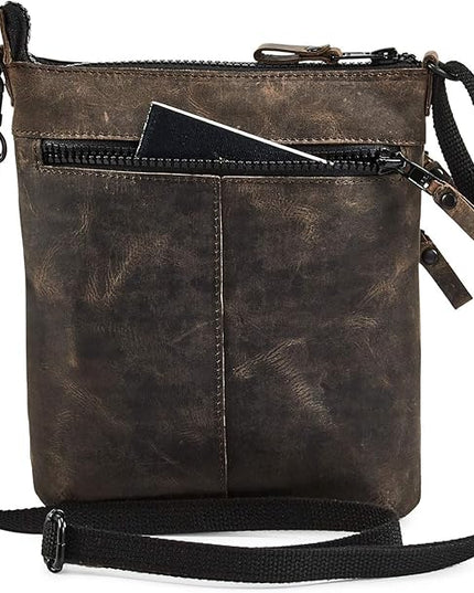 Crossbody Sling Bag for Women Small Real Leather Purse Vintage Travel Crossover Shoulder Bag Handmade