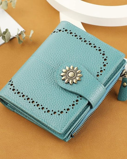 Lavemi Womens Leather Wallet Small Compact RFID Blocking Credit Card Case Purse with Zipper Pocket | Small, Compact, RFID Blocking, Zipper Pocket, Small, Compact