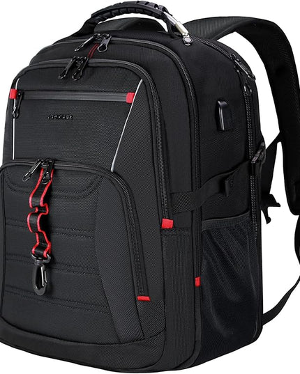 KROSER Travel Laptop Backpack 17.3 inch XL Computer Backpack Stylish College Backpack with RFID Pockets USB Charging Port REFLECTIVE STRIPS Water-Repellent Daypack for Business/Men