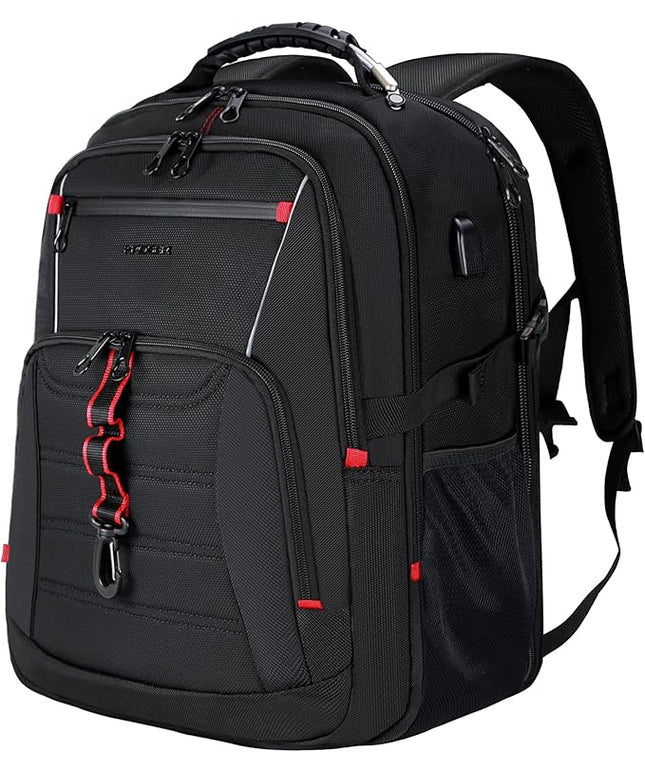 KROSER Travel Laptop Backpack 17.3 inch XL Computer Backpack Stylish College Backpack with RFID Pockets USB Charging Port REFLECTIVE STRIPS Water-Repellent Daypack for Business/Men