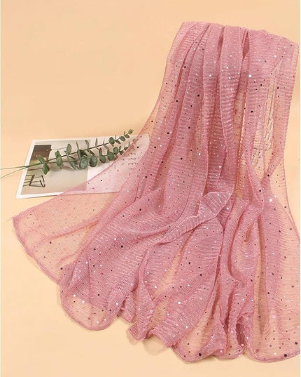 Floerns Women's Sequin Bandana Square Scarf Silk Scarves Mesh Shawl and Wrap for Evening Dresses
