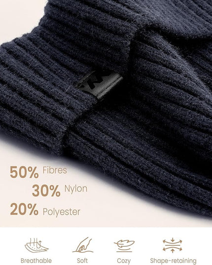 Winter Beanie Hat for Men & Women, Fleece Lined Thermal Knit Hat Ski Beanie Skull Cap Cuffed Cap for Cold Weather