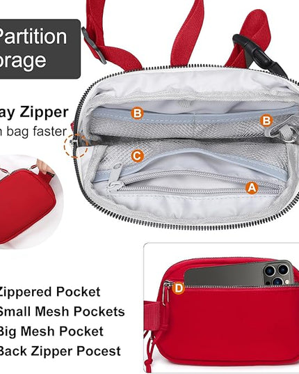 Mini Belt Bag for Women, RFID Small Fanny Pack, Womens Fashion Waist Packs with Extender Strap, Crossbody Bum Bags
