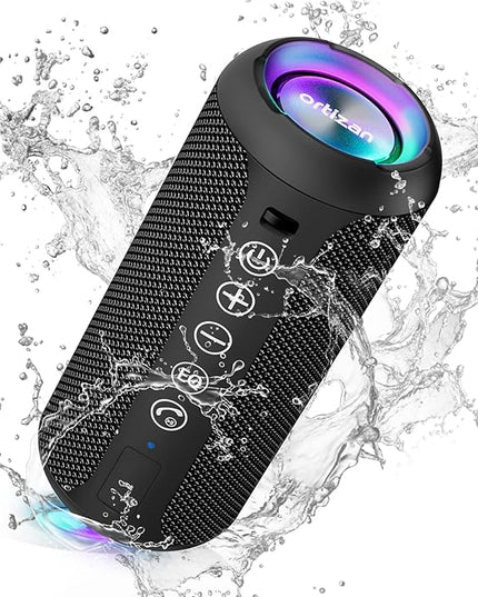Ortizan Portable Bluetooth Speaker: IPX7 Waterproof, Wireless, Big Sound, Deep Bass, Dual Pairing, 30H Playtime, Valentines Day Gifts for Him, Birthday Gifts for Men Women, Adult White Elephant Gifts
