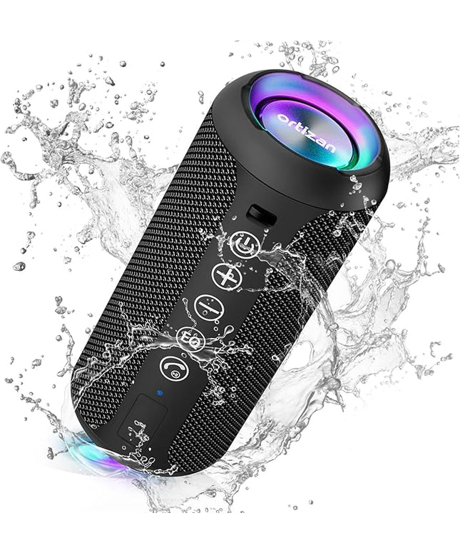 Ortizan Portable Bluetooth Speaker: IPX7 Waterproof, Wireless, Big Sound, Deep Bass, Dual Pairing, 30H Playtime, Valentines Day Gifts for Him, Birthday Gifts for Men Women, Adult White Elephant Gifts